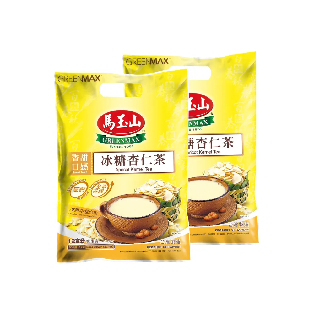 【馬玉山】冰糖杏仁茶x2袋(30gx12入/袋)