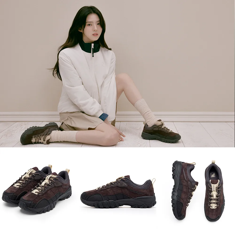 【FILA】#韓韶禧代言款 男鞋 女鞋 HAREPIN 1998 中性運動鞋-棕 (4-C611A-217_263)