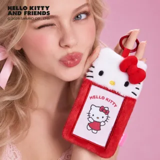 【SANRIO 三麗鷗】雙11 正版授權Hello Kitty凱蒂貓毛絨交通票卡夾證件套證件包(閨蜜女兒女友生日聖誕交換禮