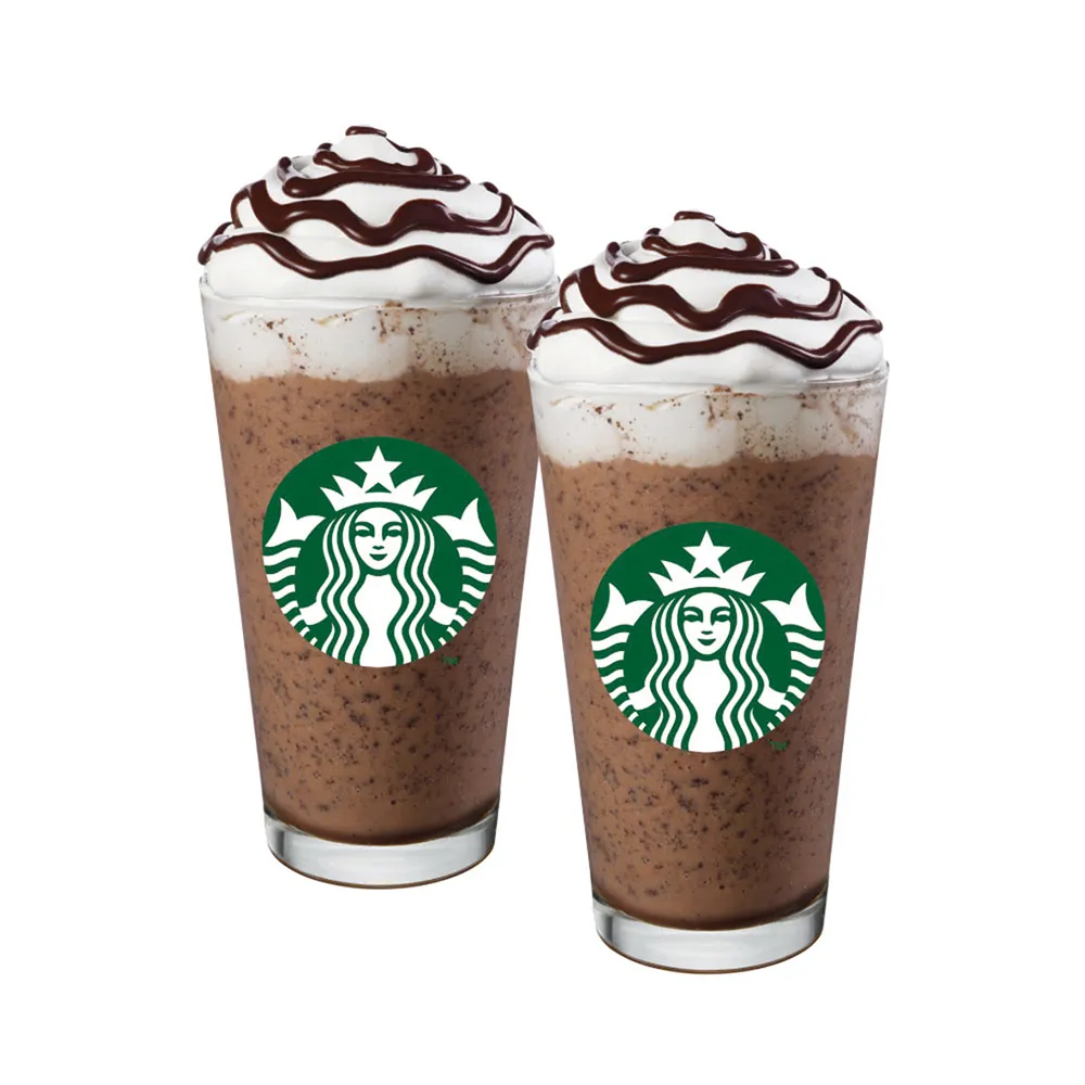 【STARBUCKS 星巴克】限時快閃↘大杯巧克力可可碎片星冰樂雙杯組-E