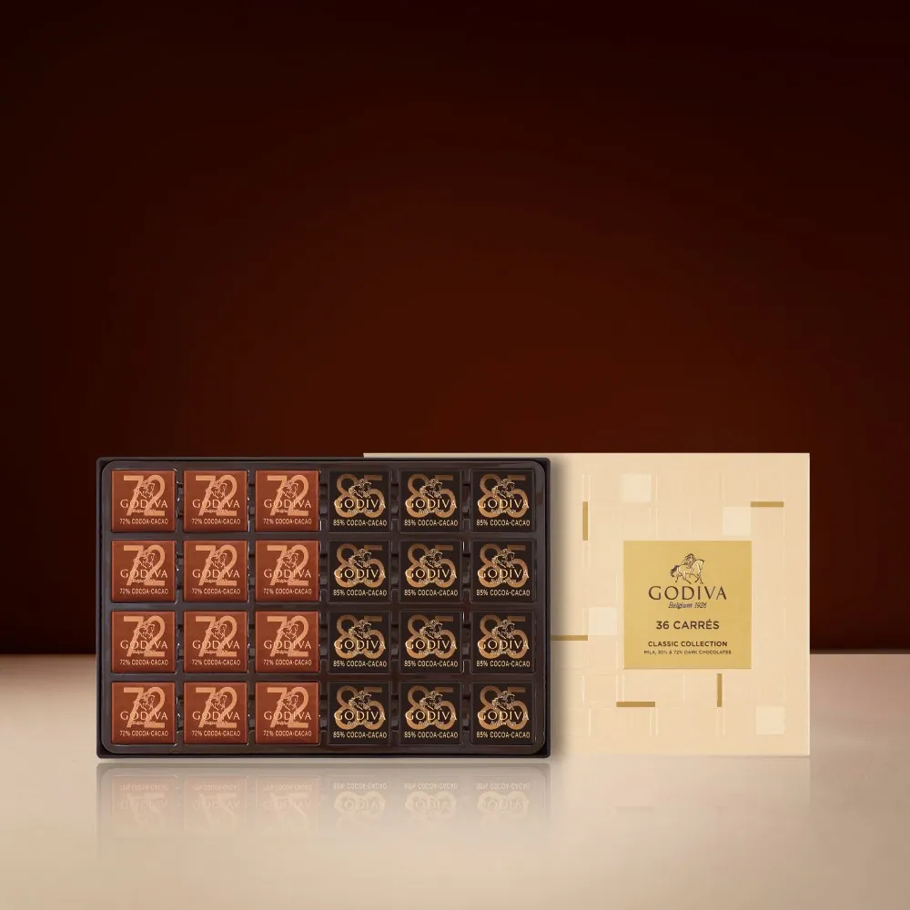 【GODIVA】片裝黑巧克力禮盒36片裝(生日禮、情人節、中秋禮)