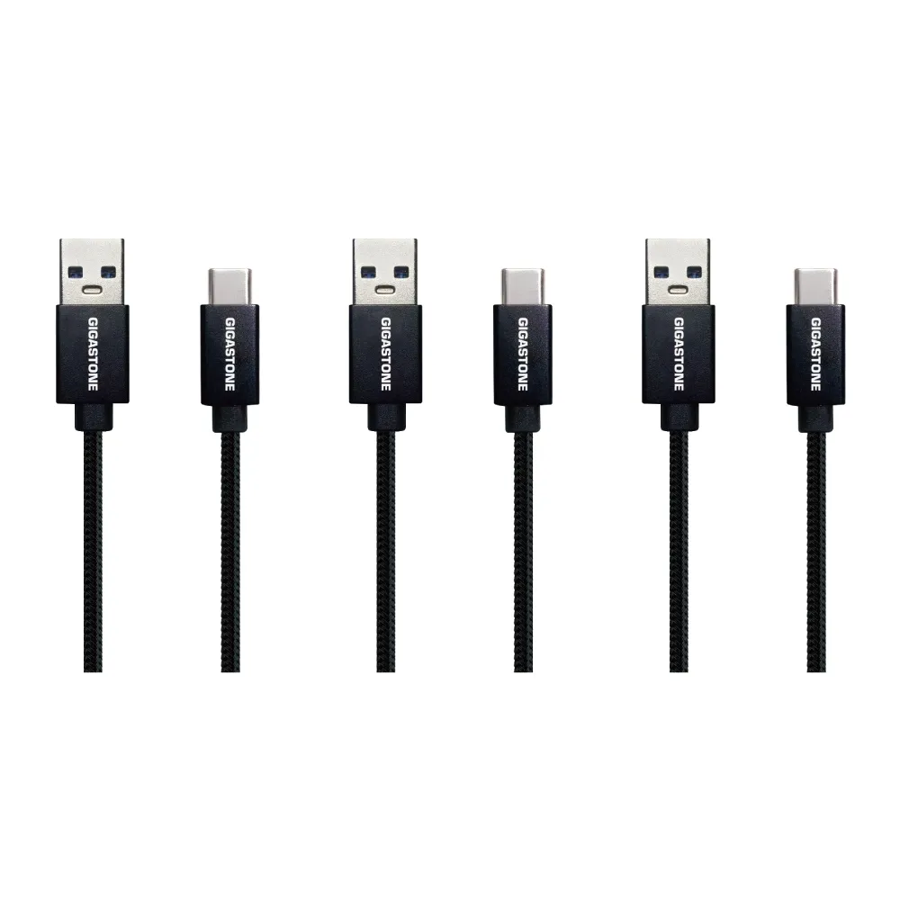 【Gigastone 立達國際】3入組 鋁合金USB 3.2 Type-C 充電傳輸線 GC-6800B(支援iPhone17/安卓手機充電)