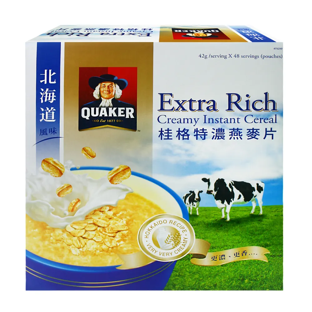 【QUAKER 桂格】北海道風味特濃燕麥片(42g*48包/盒)
