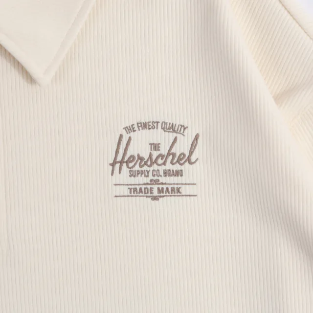 【Herschel】官方直營 男款 女款 襯衫領素面長袖上衣 米白色/身卡其色