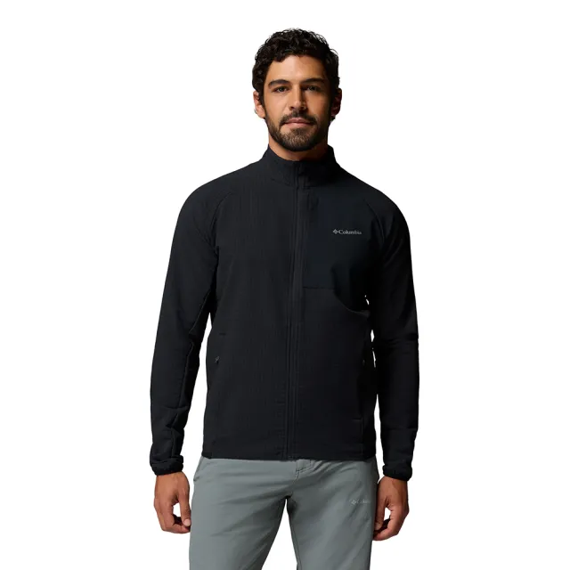 【Columbia 哥倫比亞】男款-超防潑水立領外套-Superior Summit™ Grid Full Zip M-黑色(UAE27400BK/KF)