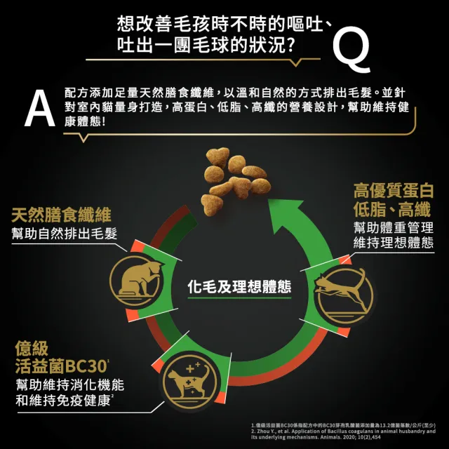 【Pro Plan 冠能】免疫寵糧 成貓 鮮鮭室內化毛 3.18KG(化毛 低卡低脂  天然膳食纖維 低卡 貓飼料 貓乾糧)