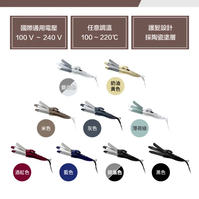 【SALONIA】商檢合格 SL002 32mm 直捲兩用 離子夾 電捲棒 捲髮棒 國際電壓（多色可選/18個月保固）