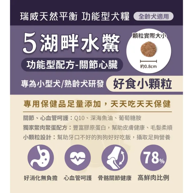 【Real Power 瑞威】天然平衡 犬糧5號 湖畔水鱉 關節心臟配方 小顆粒 4kg(全齡犬 狗乾糧 狗飼料)