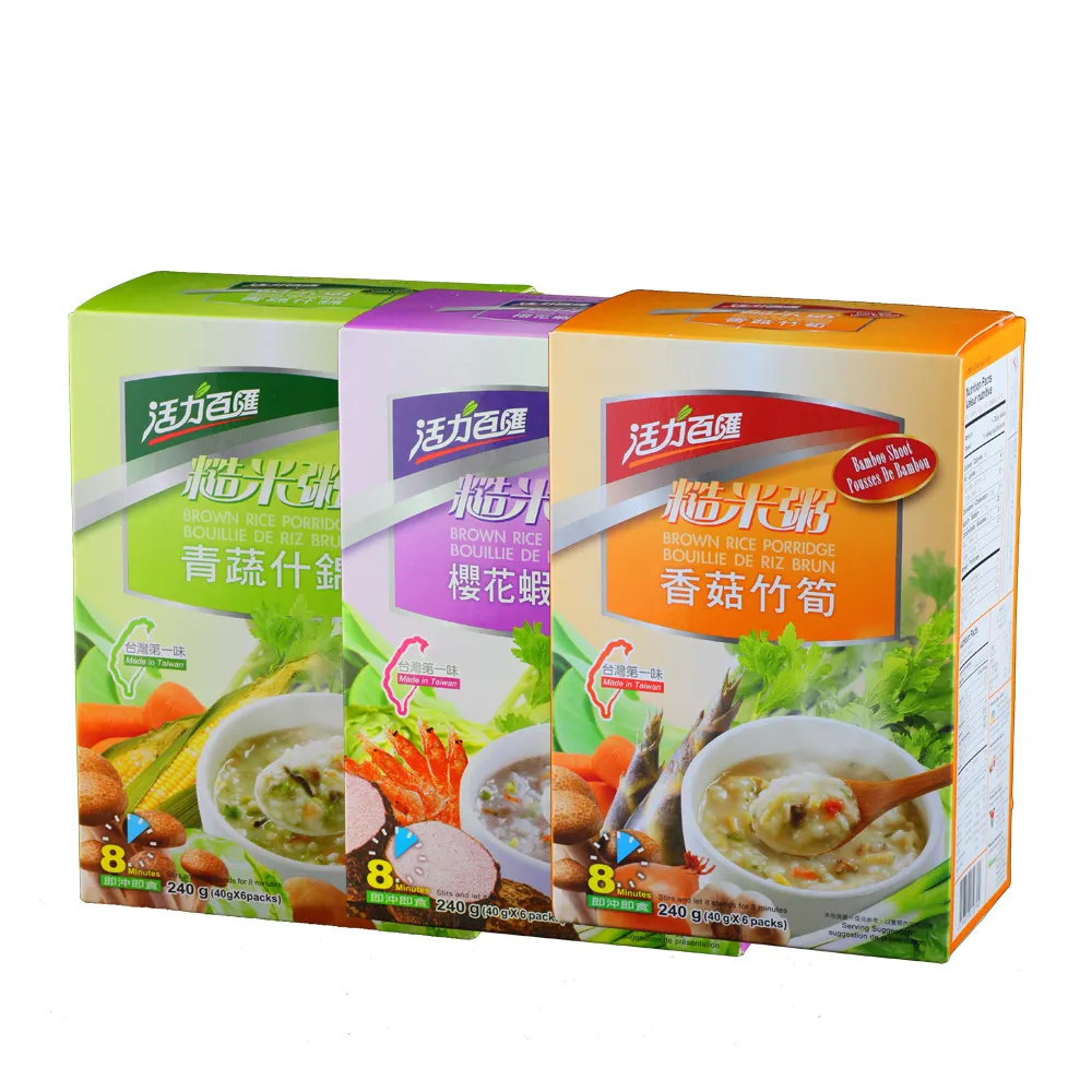 【活力百匯】什錦糙米粥3盒組(青蔬/香菇/櫻花蝦芋頭口味任選)