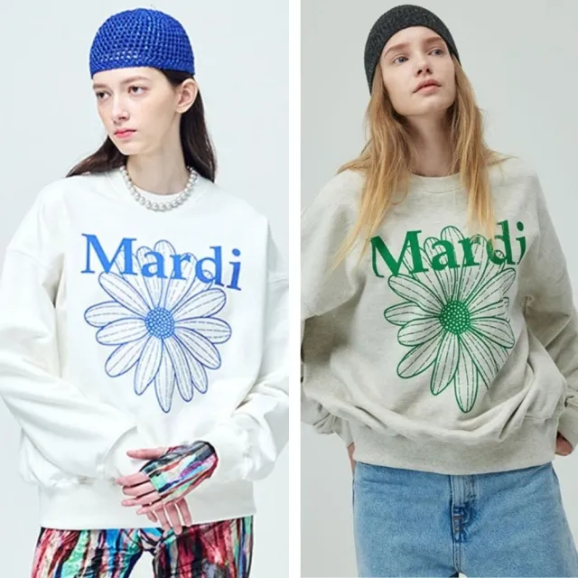【MARDI MERCREDI】印花大學TEE 多色 經典小雛菊 藍花 純棉 SWEATSHIRT FLOWERMARDI