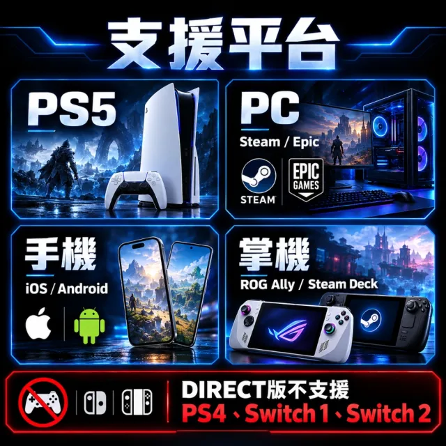【GAME'NIR】Prime-S5 DIRECT PS5藍牙直連無線遊戲手把 PC電腦手把 霍爾搖桿 巨集背鍵連發