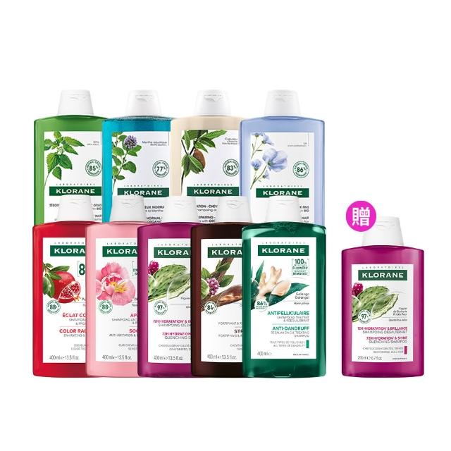 【KLORANE 蔻蘿蘭】官方直營 任選3入植萃洗髮精400ml(養髮/控油/護色/修護/澎鬆/涼感/舒敏/淨透/保濕/抗屑)