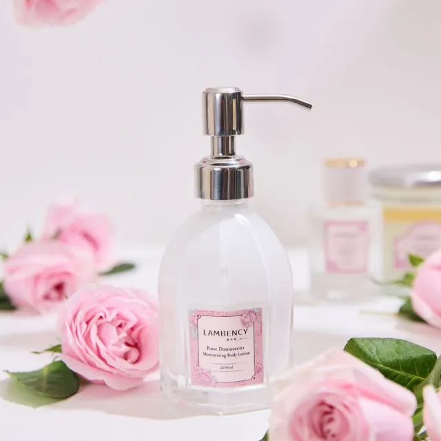 【LAMBENCY 嵐本熙】水漾玫瑰柔潤晶粹油50ml+香氛身體乳200ml(水漾玫瑰白皙柔嫩女神組)