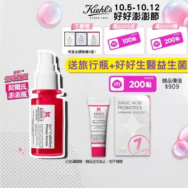 【Kiehl’s 契爾氏】官方直營 RHC+膠原快充精華30ml (契爾氏澎澎瓶/抗老/蘋果肌/法令紋/淚溝/年輕)