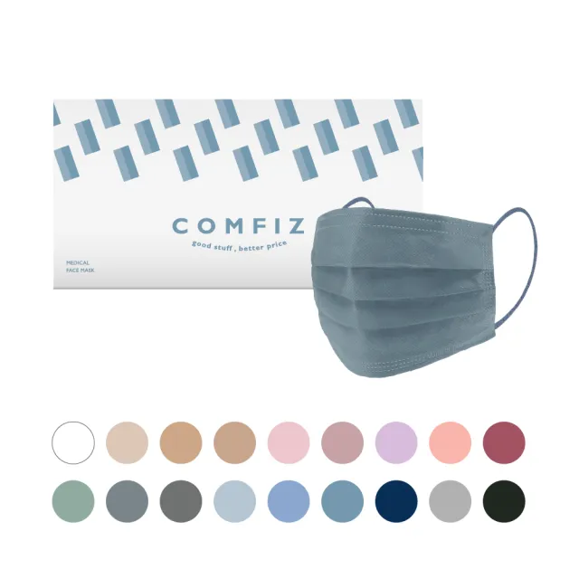 【COMFIZ 康菲】康菲平面醫療口罩30入/共四盒(輕薄透氣/大眾臉型適用/零壓痛鼻樑條)
