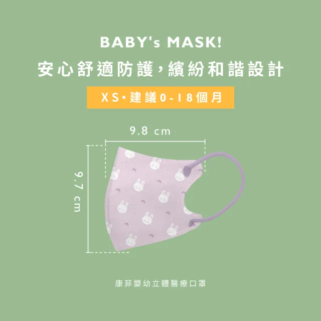 【COMFIZ 康菲】康菲嬰幼3D立體醫療口罩/共四盒(0-18M適用/多款獨家設計花色/無鼻樑條)