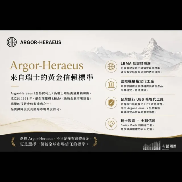 (行闊國際) 1g 公克 (0.2666) 瑞士 Argor heraeus 亞格賀利氏 2026 馬年  黃金條塊(LBMA 國際認證 )