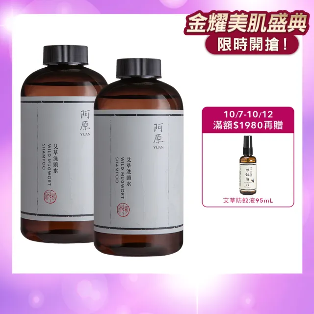 【阿原】艾草洗頭水500mLx2(洗髮精)(清潔同時保養)
