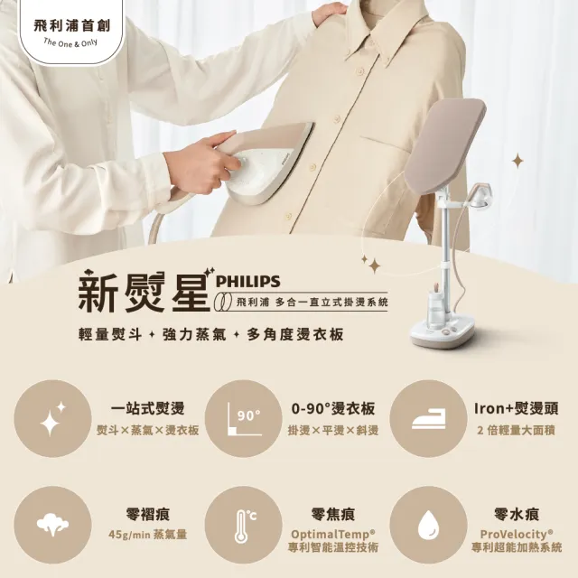 【Philips 飛利浦】多合一直立式掛燙系統 AIS6010/10(新熨星)