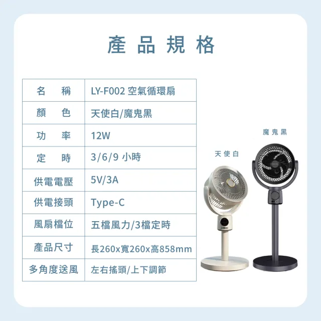 LY 立元 10吋USB空氣循環扇(遙控 夜燈 擺頭 定時 伸縮LY-F002)