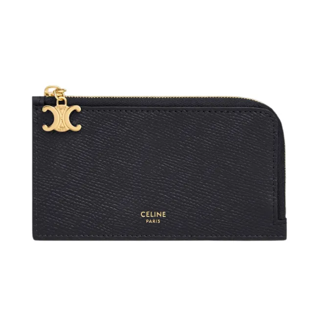 【CELINE】Long Zipped 荔枝牛皮 拉鍊 皮夾 卡夾 黑色 L10083FVO_38NO