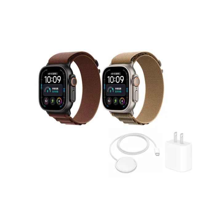 原廠充電全配組【Apple】Apple Watch Ultra 4 GPS+Cellular 49mm(鈦金屬錶殼搭配高山錶環)