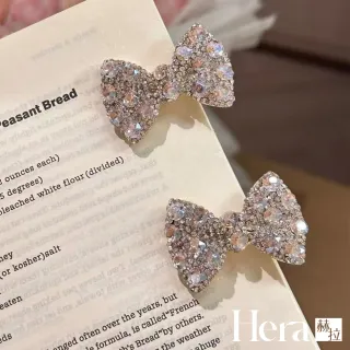 【HERA 赫拉】韓國閃鑽蝴蝶結髮夾兩入組 H115100703(閃鑽 蝴蝶結 髮夾 兩入組)