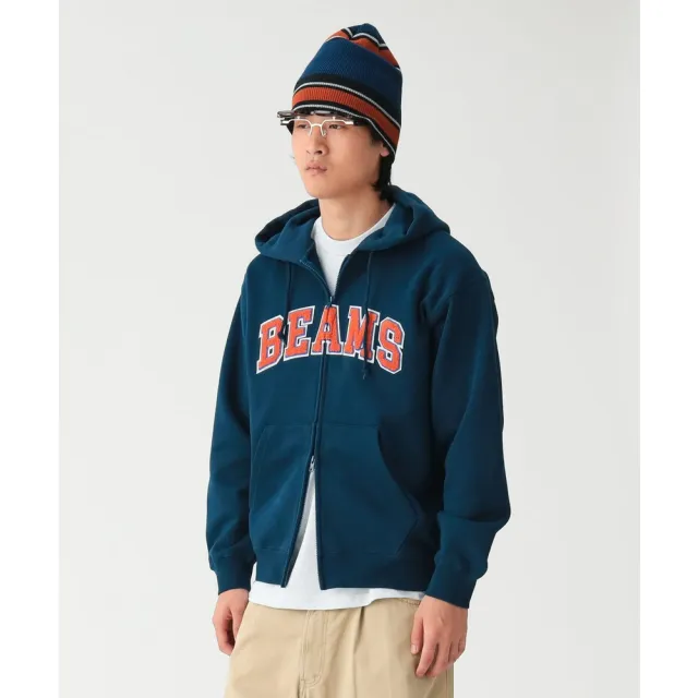 【BEAMS】官方旗艦館 BEAMS / 男裝 BEAMS LOGO BASIC 拉鍊 連帽衛衣
