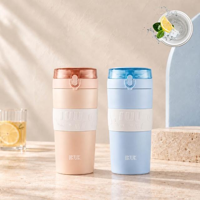 【IKUK 艾可】真陶瓷保溫杯-第二代大Q彈蓋保溫保冰杯800ml(吸管杯/保溫瓶/冰壩杯/大容量保冰杯/環保杯)