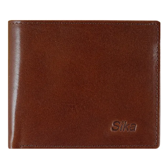 【Sika真皮手工包】簡約拉鍊零錢短夾(男夾/皮夾/零錢/A8220-02深咖啡)