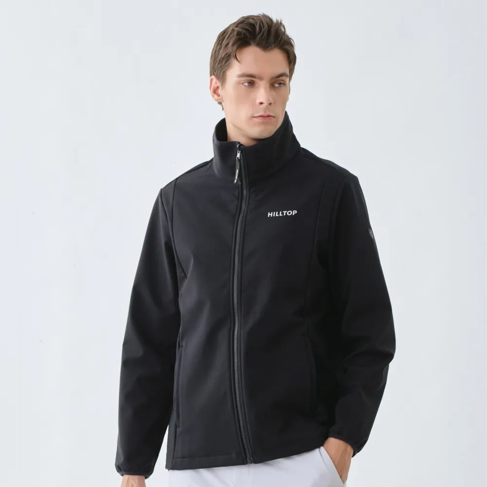 【Hilltop 山頂鳥】WINDSTOPPER 3L防風透氣保暖刷毛外套 (可銜接GORE-TEX外件) 男款 黑｜PH22XM66ECA0