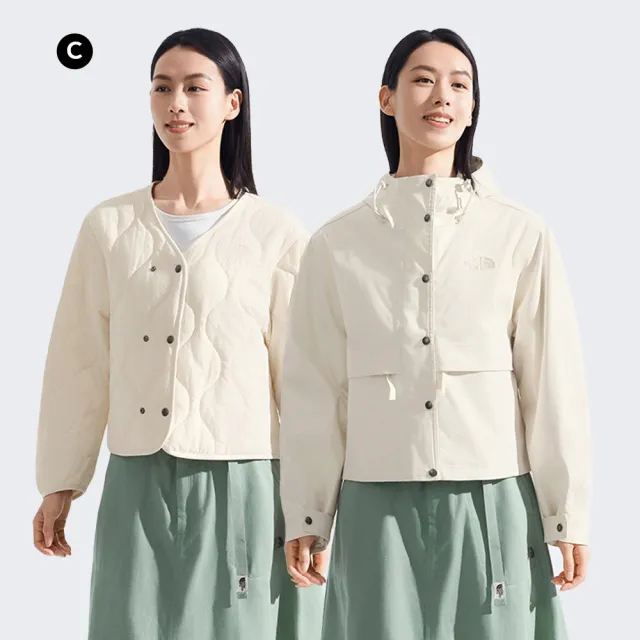 【The North Face】中性款防水透氣三合一外套內搭鋪棉外套(多款任選)