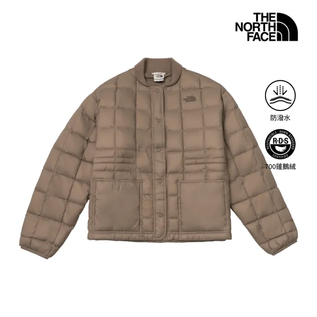 【The North Face】北面女款褐色DWR防潑水寬鬆羽絨外套|8J6U2H9
