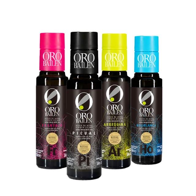 【Oro Bailen 皇嘉】王室御用特級冷壓初榨橄欖油100mlX3入(四口味任選三)(生飲首選/低油酸/多國大獎)