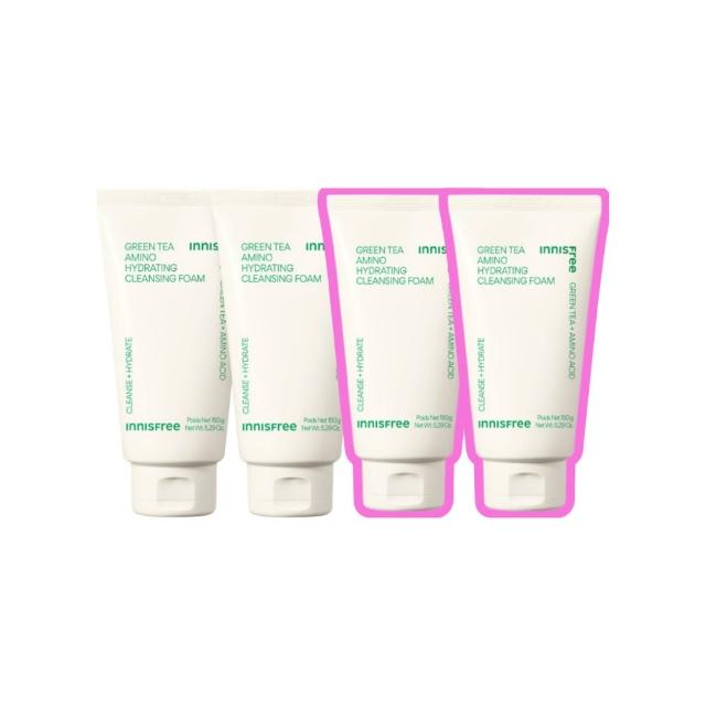 【innisfree】綠茶保濕胺基酸潔面乳150g(3入組)