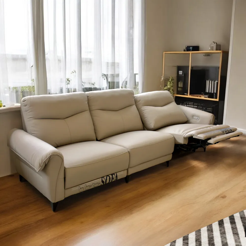 【IHouse】專利零靠牆 加厚牛皮 270cm雙位電動沙發(沙發躺椅/沙發床)