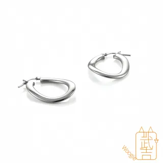 【Woogie武吉珠寶】ER0723義大利精品設計師精工純銀耳環(Twist Oval 28x22mm)