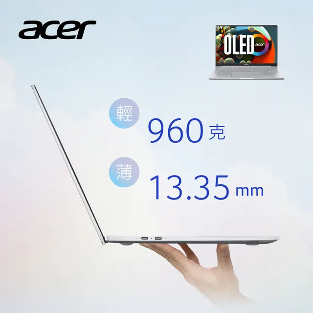 【Acer 宏碁】14吋Core 3 OLED輕薄筆電(Swift Blade/SFB14-51M-585Y/C5-315/16G/512G/W11)