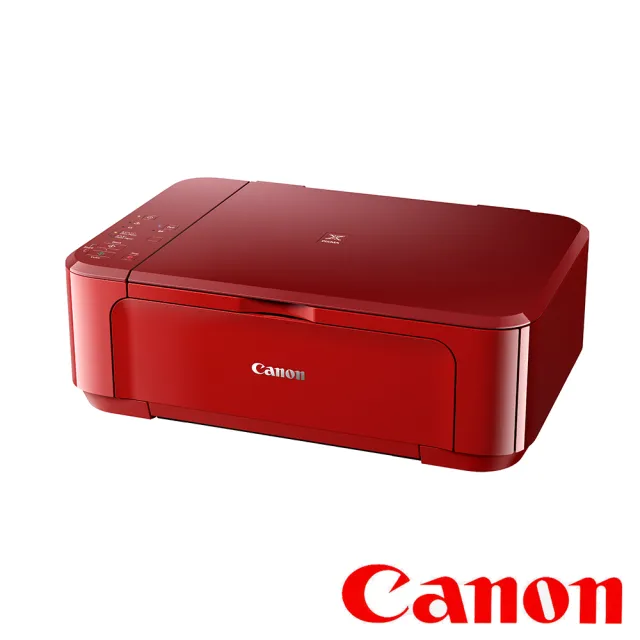 【Canon】官方直營 搭1黑1彩墨水★PIXMA MG3670 三合一Wi-Fi自動雙面列印多功能噴墨印表機(紅)