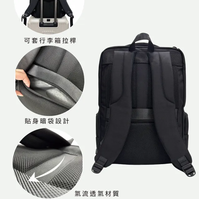【JSN】雙11 商務後背包 防潑水面料 筆電後背包 15吋電腦包 多隔層 減壓背帶 男用通勤包