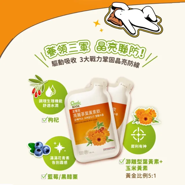 【JUNG KWAN JANG 正官庄】高麗蔘葉黃素飲 2盒組(60mlx21入/盒)-游離型 玉米黃素 保健禮盒