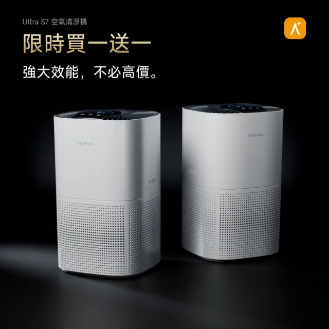 【Apolnus 波那斯】買一送一 奈米空氣清淨機(適用8坪/一級能效/奈米級濾淨/Ultra S7)