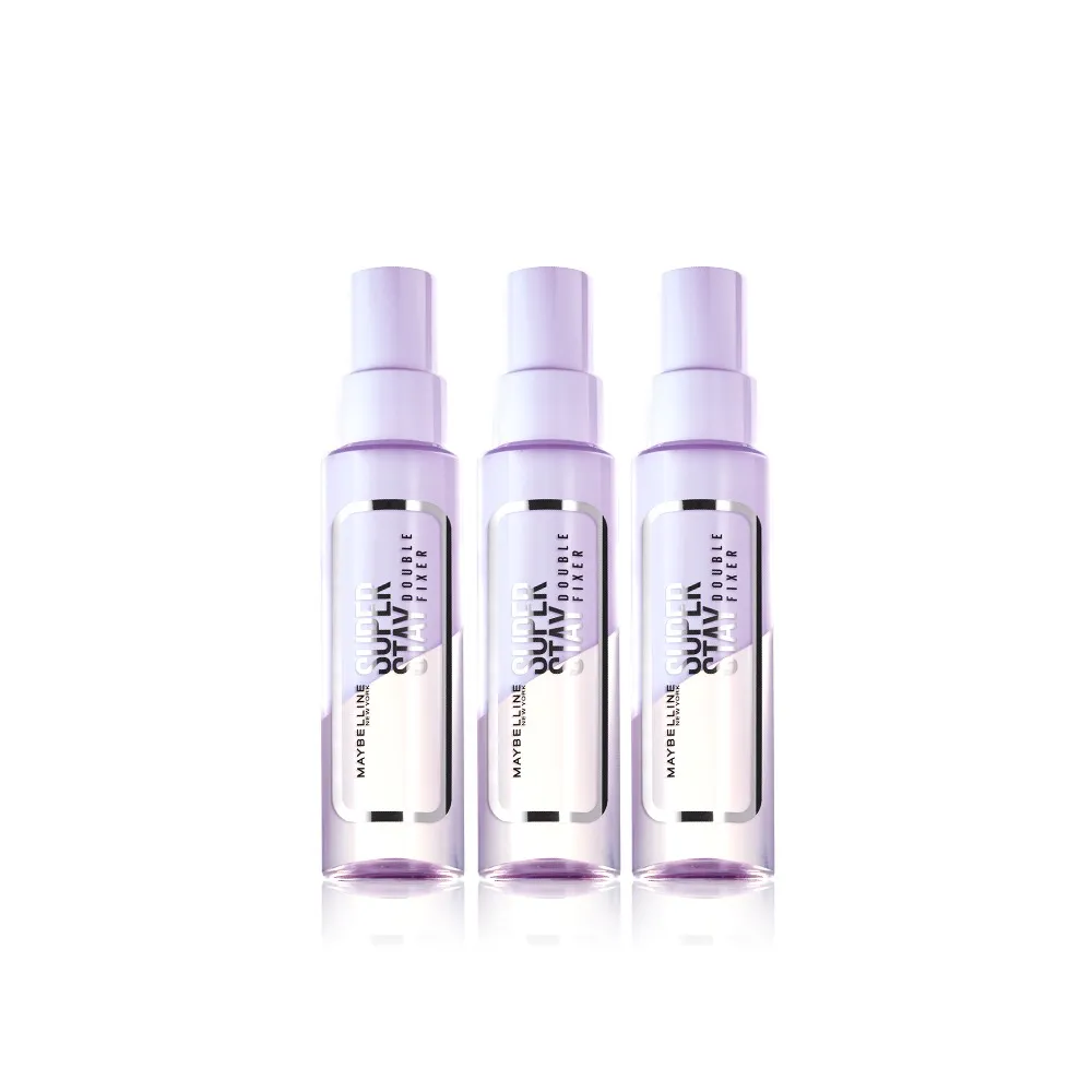 【MAYBELLINE 媚比琳】超持久極細雙效定妝噴霧_3入組