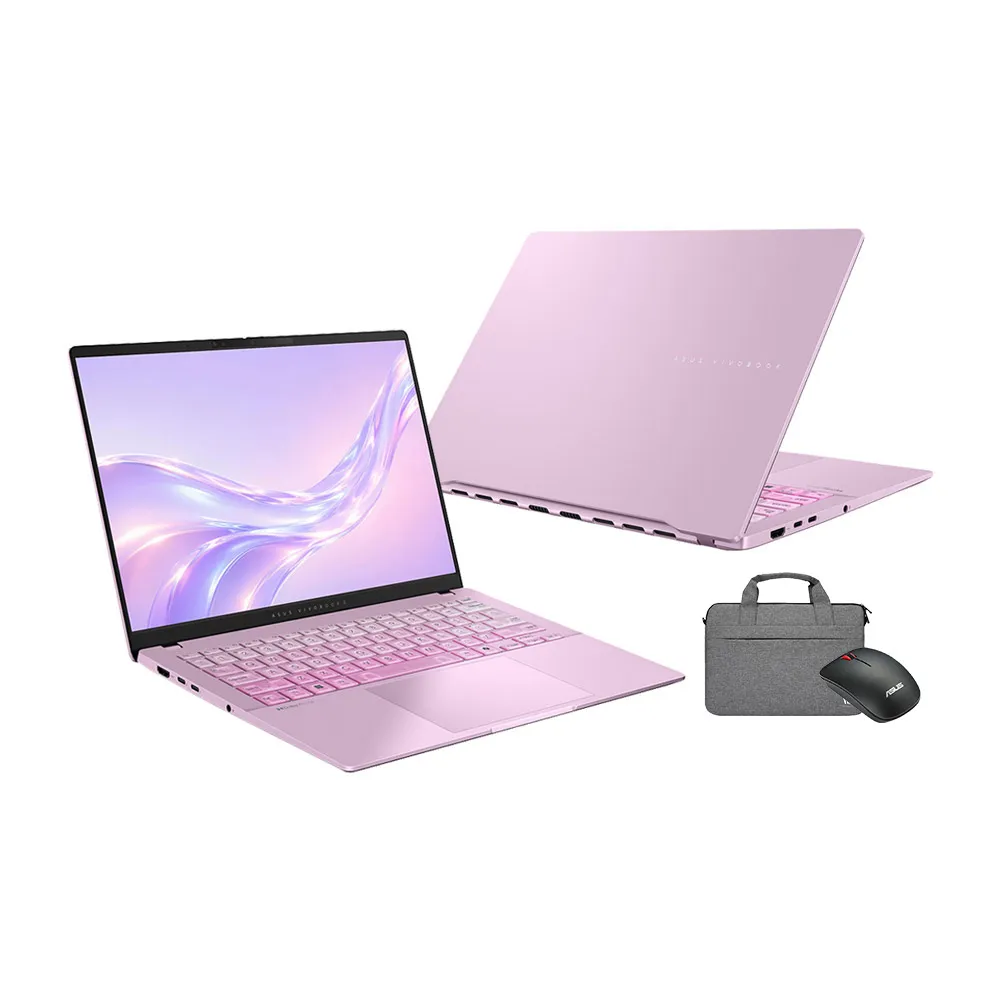 【ASUS 華碩】包鼠組★14吋Ultra5輕薄AI筆電(VivoBook S S5406SAL/Ultra 5-226V/16G/512G/W11/OLED/莓果粉)