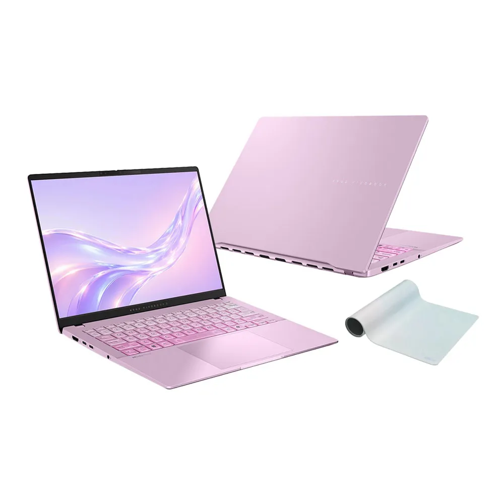 【ASUS 華碩】炫彩滑鼠墊組★14吋Ultra 5輕薄AI筆電(VivoBook S S5406SAL/Ultra 5-226V/16G/512G/莓果粉)