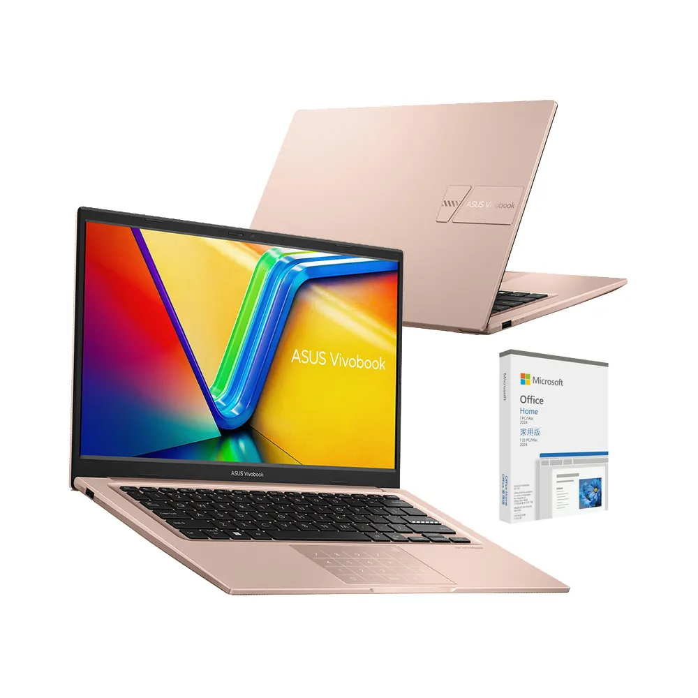 【ASUS 華碩】Office2024組★14吋輕薄Core 5 8G筆電(VivoBook X1404MA/Core5-315/8G/512G SSD/W11)