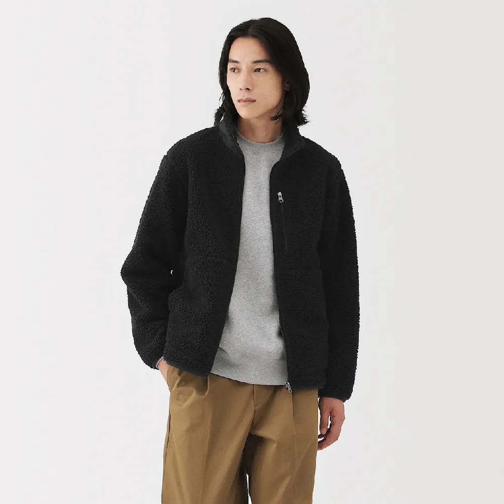 【MUJI 無印良品】男絨毛刷毛外套(黑色/米黃/摩卡棕)