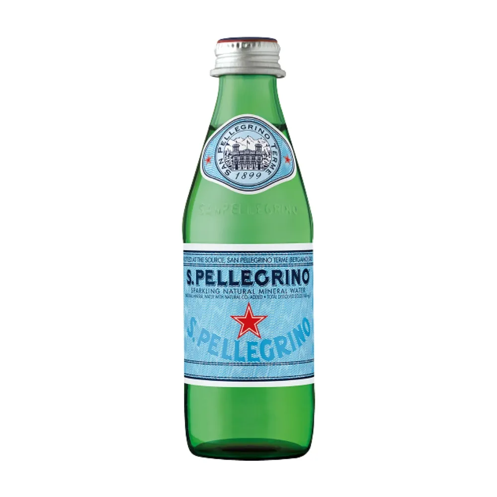 【S.Pellegrino 聖沛黎洛】天然氣泡礦泉水玻璃瓶裝250mlx24入/箱(進口氣泡水/官方直營)