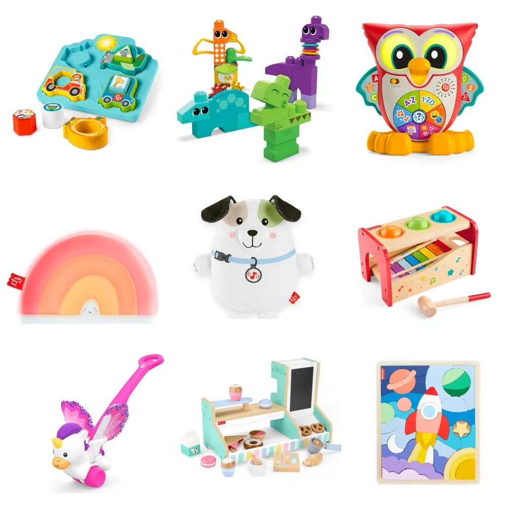 【Fisher price 費雪】經典益智啟蒙玩具超值三件組(匯樂感統玩具/聲光玩具/安撫玩具/寶寶玩具)