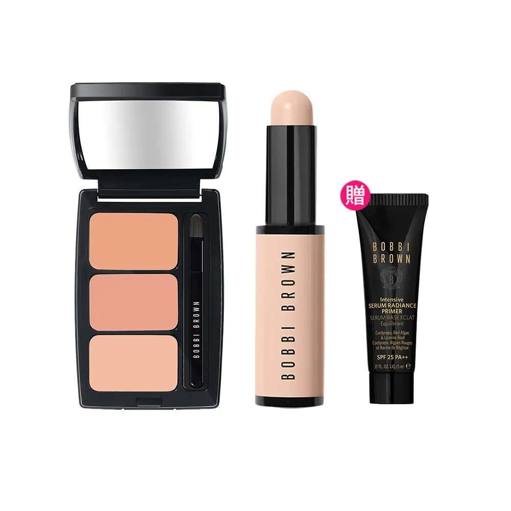 【Bobbi Brown 芭比波朗】全方位校色遮瑕組(全方位奶油校色筆3g+奶油遮瑕盤)